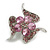 Dazzling Pink Crystal Floral Brooch - view 2