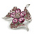 Dazzling Pink Crystal Floral Brooch - view 5