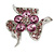 Dazzling Pink Crystal Floral Brooch - view 4