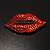 Sexy Red Crystal Lips Brooch - view 5
