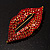 Sexy Red Crystal Lips Brooch - view 3
