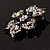 Sparkling Clear Crystal Flower Brooch (Black Tone) - view 5