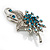 Sapphire Coloured Crystal Floral Brooch - view 2
