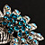 Sapphire Coloured Crystal Floral Brooch - view 6