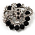 Striking Diamante Corsage Brooch (Black&Clear) - view 1