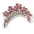 Flower And Butterfly Cluster Crystal Brooch (Pink) - view 7