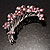 Flower And Butterfly Cluster Crystal Brooch (Pink) - view 8