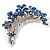 Flower And Butterfly Cluster Crystal Brooch (Sky Blue) - view 5