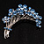 Flower And Butterfly Cluster Crystal Brooch (Sky Blue) - view 2