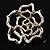 Stunning Clear Crystal Rose Brooch - view 4