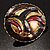 Three-Colour Shield-Shaped Ethnic Brooch (Gold, Red&Brown)