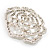 Oversized Clear Crystal Rose Brooch - view 4