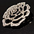 Oversized Clear Crystal Rose Brooch - view 3