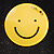 Yellow Plastic Smiling Face Brooch - view 2