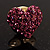 Tiny Crystal Heart Pin (Pink) - view 3