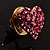 Tiny Crystal Heart Pin (Pink) - view 7