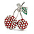 Clear Crystal Red Double Cherry Fashion Brooch
