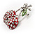 Clear Crystal Red Double Cherry Fashion Brooch - view 10