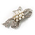 Crystal Faux Pearl Bow Brooch - view 4