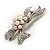 Crystal Faux Pearl Bow Brooch - view 8