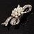 Crystal Faux Pearl Bow Brooch - view 9