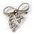 Victorian Crystal Filigree Bow Brooch - view 4