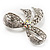 Victorian Crystal Filigree Bow Brooch - view 5