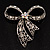 Victorian Crystal Filigree Bow Brooch - view 2