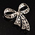 Victorian Crystal Filigree Bow Brooch - view 6