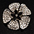 5 Petal Crystal Flower Brooch (Black&Clear) - view 5