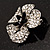 5 Petal Crystal Flower Brooch (Black&Clear) - view 6