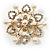 Gold Plated Faux Pearl Crystal Snowflake Brooch - view 2