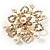 Gold Plated Faux Pearl Crystal Snowflake Brooch - view 8
