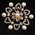 Gold Plated Faux Pearl Crystal Snowflake Brooch