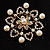 Gold Plated Faux Pearl Crystal Snowflake Brooch - view 5