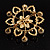 Gold Plated Faux Pearl Crystal Snowflake Brooch - view 6
