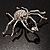 Giant Clear Crystal Spider Brooch - view 4