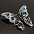 Dazzling Navy Blue Crystal Butterfly Brooch (Silver Tone) - view 13