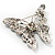 Dazzling Navy Blue Crystal Butterfly Brooch (Silver Tone) - view 12