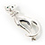 Silver Tone Sitting Cat Brooch - view 6