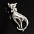Silver Tone Sitting Cat Brooch - view 8