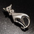 Silver Tone Sitting Cat Brooch - view 4