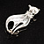 Silver Tone Sitting Cat Brooch - view 5
