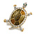 Fortunate Crystal Enamel Turtle Brooch (Gold&Olive) - view 4