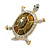 Fortunate Crystal Enamel Turtle Brooch (Gold&Olive) - view 2