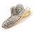 Gold Plated Crystal Hat Brooch - view 3