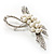 Contemporary Imitation Pearl Crystal Bow Brooch - view 8