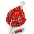 Red Crystal Calla Lily Brooch In Rhodium Plating - view 2