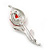 Red Crystal Calla Lily Brooch In Rhodium Plating - view 4