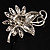 Clear Crystal Floral Brooch (Silver Tone) - view 6